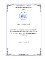 Quản trị quan hệ khách hàng cá nhân tại ngân hàng thương mại cổ phần đầu tư và phát triển việt nam, chi nhánh ninh thuận 