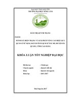 Đánh giá hiện trạng và giải pháp nâng cao hiệu quả quản lí sử dụng đất di tích lịch sử Pác Bó, huyện Hà Quảng, tỉnh Cao Bằng (Khóa luận tốt nghiệp)