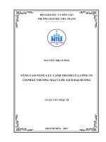 Nâng cao năng lực cạnh tranh của công ty cổ phần thương mại và du lịch đại dương 