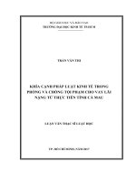 Khía cạnh pháp luật kinh tế trong phòng và chống tội cho vay lãi nặng từ thực tiển tỉnh cà mau 