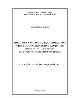 Phát triển năng lực tự học cho học sinh thông qua tài liệu hướng dẫn tự học chương oxi   lưu huỳnh hóa học 10 trung học phổ thông