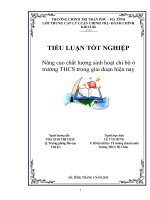 Báo cáo tiểu luận tốt nghiệp lớp TC LLCT  nâng cao chất lượng sinh hoạt chi bộ ở trường THCS  trong giai đoạn hiện nay