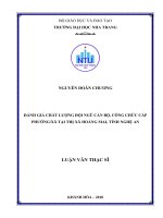 Đánh giá chất lượng đội ngũ cán bộ, công chức cấp phường xã tại thị xã hoàng mai, tỉnh nghệ an 