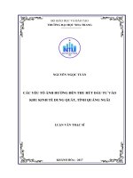 Các yếu tố ảnh hưởng đến thu hút đầu tư vào khu kinh tế dung quất, tỉnh quảng ngãi