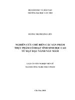 Nghiên cứu chế biến các sản phẩm thực phẩm có hoạt tính sinh học cao từ hạt đâu nành nẩy mầm