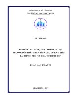 Nghiên cứu thái độ của cộng đồng địa phương đến phát triển bền vững du lịch biển tại thành phố tuy hòa, tỉnh phú yên 