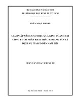 Giải pháp nâng cao hiệu quả kinh doanh tạicông ty cổ phần khai thác khoáng sản và dịch vụ ITASCO đến năm 2020 
