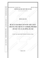 Đề xuất giải pháp cấp nước chữa cháy cho tòa nhà chung cư SAMSORA PREMIER 105 chu văn an, hà đông, hà nội (tt)