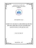 Nghiên cứu thái độ của cộng đồng địa phương đến phát triển bền vững du lịch biển đảo tại huyện đảo lý sơn, tỉnh quảng ngãi 