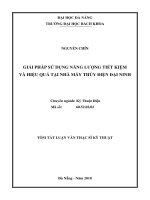 Giải pháp sử dụng năng lượng tiết kiệm và hiểu quả tại nhà máy thủy điện đại ninh