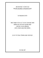 Phát triển năng lực tư duy cho học sinh thông qua dạy học bài tập hóa học chương ancol   phenol lớp 11 trung học phổ thông