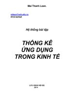 Hệ thống bài tập THỐNG KÊ ỨNG DỤNG TRONG KINH TẾ
