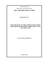 Thu hút đầu tư trực tiếp nước ngoài theo định hướng phát triển bền vững tại việt nam
