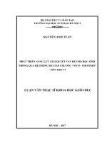 Phát triển năng lực giải quyết vấn đề cho học sinh thông qua hệ thống bài tập chương nitơ   photpho   hóa học 11