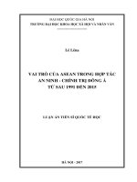 Vai trò của ASEAN trong hợp tác an ninh   chính trị đông á từ sau 1991 đến 2015 