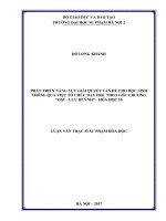 Phát triển năng lực giải quyết vấn đề cho học sinh thông qua việc tổ chức dạy học theo góc chương oxi   lưu huỳnh   hóa học10 