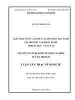 Giải pháp nâng cao chất lượng đào tạo nghề tại trường cao đẳng nghề tỉnh bà rịa   vũng tàu 
