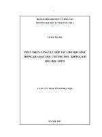 Phát triển năng lực hợp tác cho học sinh thông qua dạy học chương oxi   không khí hóa học lớp 8
