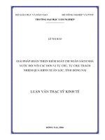 Giải pháp hoàn thiện kiểm soát chi ngân sách nhà nước đối với các đơn vị tự chủ, tự chịu trách nhiệm qua KBNN xuân lộc, tỉnh đồng nai 