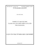 Nghiên cứu khu hệ chim tại khu bảo tồn thiên nhiên xuân liên, tỉnh thanh hóa 