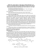 THIẾT KẾ, TỔNG HỢP VÀ THỬ HOẠT TÍNH SINH HỌC CỦA MỘT SỐ NHYDROXYBENZAMIDPROPENAMID MANG KHUNG QUINAZOLIN4(3H)ON HƯỚNG TÁC DỤNG KHÁNG UNG THƯ (Báo cáo tóm tắt hội nghị khoa học tuổi trẻ 2018)
