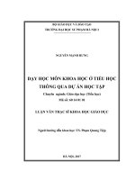 Dạy học môn khoa học ở tiểu học thông qua dự án học tập