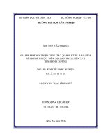 Giải pháp hoàn thiện công tác quản lý thu bảo hiểm xã hội bắt buộc trên địa bàn thị xã bến cát, tỉnh bình dương 