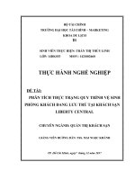 THỰC HÀNH NGHỀ NGHIỆP  ĐỀ TÀI:  PHÂN TÍCH THỰC TRẠNG QUY TRÌNH VỆ SINH PHÒNG KHÁCH ĐANG LƯU TRÚ TẠI KHÁCH SẠN LIBERTY CENTRAL