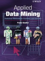 John wiley  sons applied data mining statistical methods for business and industry 