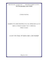 Nghiên cứu sinh trưởng của các dòng keo lai và keo lá tràm tại khu vực u minh hạ, tỉnh cà mau 