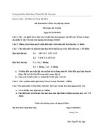 ĐỀ THI CUỐI KÌ MÔN CÔNG NGHỆ DỆT KIM