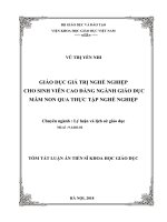 Giáo dục giá trị nghề nghiệp cho sinh viên cao đẳng ngành giáo dục mầm non qua thực tập nghề nghiệp (tt) 