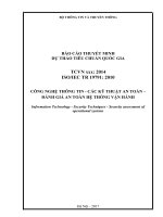 BÁO CÁO THUYẾT MINH CÔNG NGHỆ THÔNG TIN - CÁC KỸ THUẬT AN TOÀN – ĐÁNH GIÁ AN TOÀN HỆ THỐNG VẬN HÀNH
