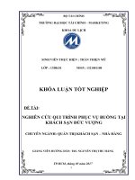 KHÓA LUẬN TỐT NGHIỆP       ĐỀ TÀI:   NGHIÊN CỨU QUI TRÌNH PHỤC VỤ BUỒNG TẠI KHÁCH SẠN ĐỨC VƯỢNG