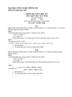 ĐỀ THI KẾT THÚC HỌC PHẦN KIẾN TRÚC MÁY TÍNH