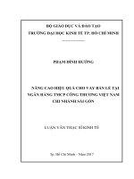 Nâng cao hiệu quả cho vay bán lẻ tại ngân hàng TMCP công thương việt nam 