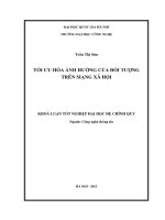 TỐI ƯU HÓA ẢNH HƯỞNG CỦA ĐỐI TƯỢNG TRÊN MẠNG XÃ HỘI