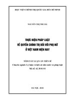 Thực hiện pháp luật về quyền chính trị đối với phụ nữ ở việt nam hiện nay (tt) 