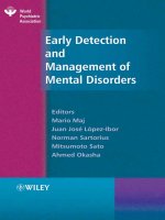 John wiley  sons wpa series early detection and management of mental disorders2005 