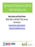 Tập Huấn Kỹ Thuật Dự Án LEAF Về Phát Triển Mức cơ sơ -Katie Goslee and Silvia Petrova