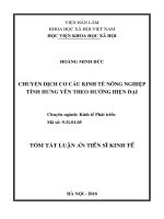 Chuyển dịch cơ cấu kinh tế nông nghiệp tỉnh hưng yên theo hướng hiện đại tt