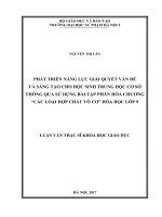Phát triển năng lực giải quyết vấn đề và sáng tạo cho học sinh trung học cơ sở thông qua sử dụng bài tập phân hóa chương các loại hợp chất vô cơ hóa học lớp 9