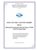 ĐÁNH GIÁ lực LƯỢNG bán HÀNG tại CÔNG TY TNHH SXTM HƯNG THỊNH 