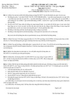 ĐỀ THI CUỐI KÌ MÔN THIẾT KẾ HỆ THỐNG NHÚNG