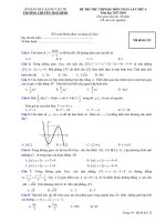 Đề thi thử Toán THPTQG 2018 trường THPT chuyên Thái Bình lần 6