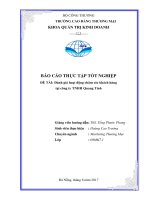 ĐÁNH GIÁ HOẠT ĐỘNG CHĂM sóc KHÁCH HÀNG tại CÔNG TY TNHH QUANG TÍNH 