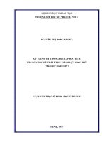 Xây dựng hệ thống bài tập đọc hiểu văn bản thơ để phát triển năng lực giao tiếp cho học sinh lớp 2