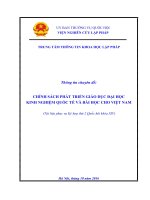 Chuyên Đề Chính Sách Phát Triển Giáo Dục Đại Học Kinh Nghiệm Quốc Tế Và Bài Học Cho Việt Nam