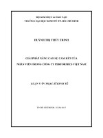 Giải pháp nâng cao sự cam kết của nhân viên trong công ty performics việt nam 