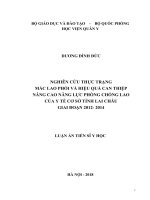 Nghiên cứu thực trạng lao phổi và hiệu quả can thiệp nâng cao năng lực phòng chống lao của y tế cơ sở tỉnh lai châu giai đoạn 2012 2014